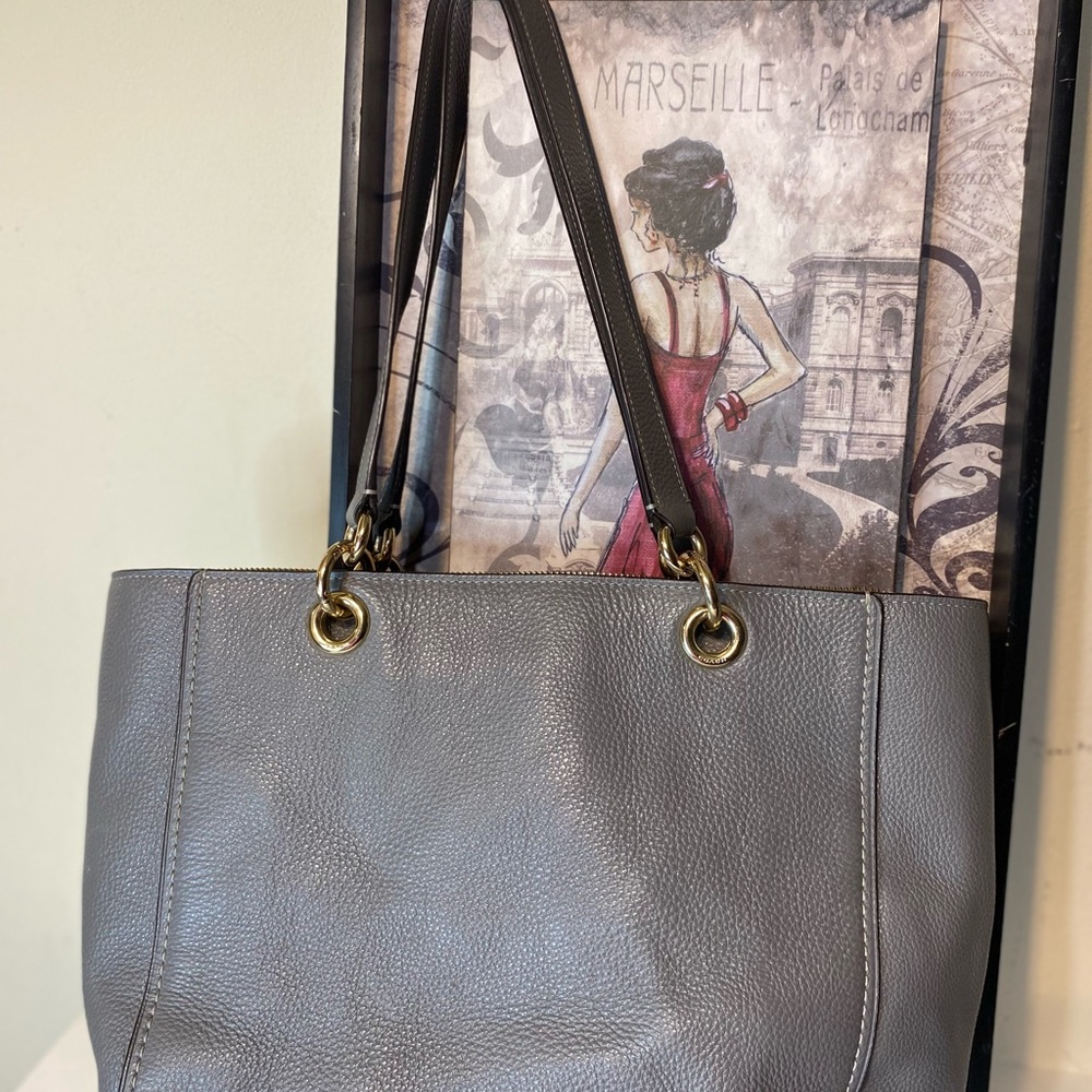 Coach Gray Leather Tote - Picture 2 of 11